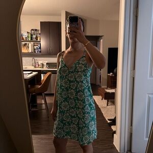 ASOS Green Floral Mini Dress
